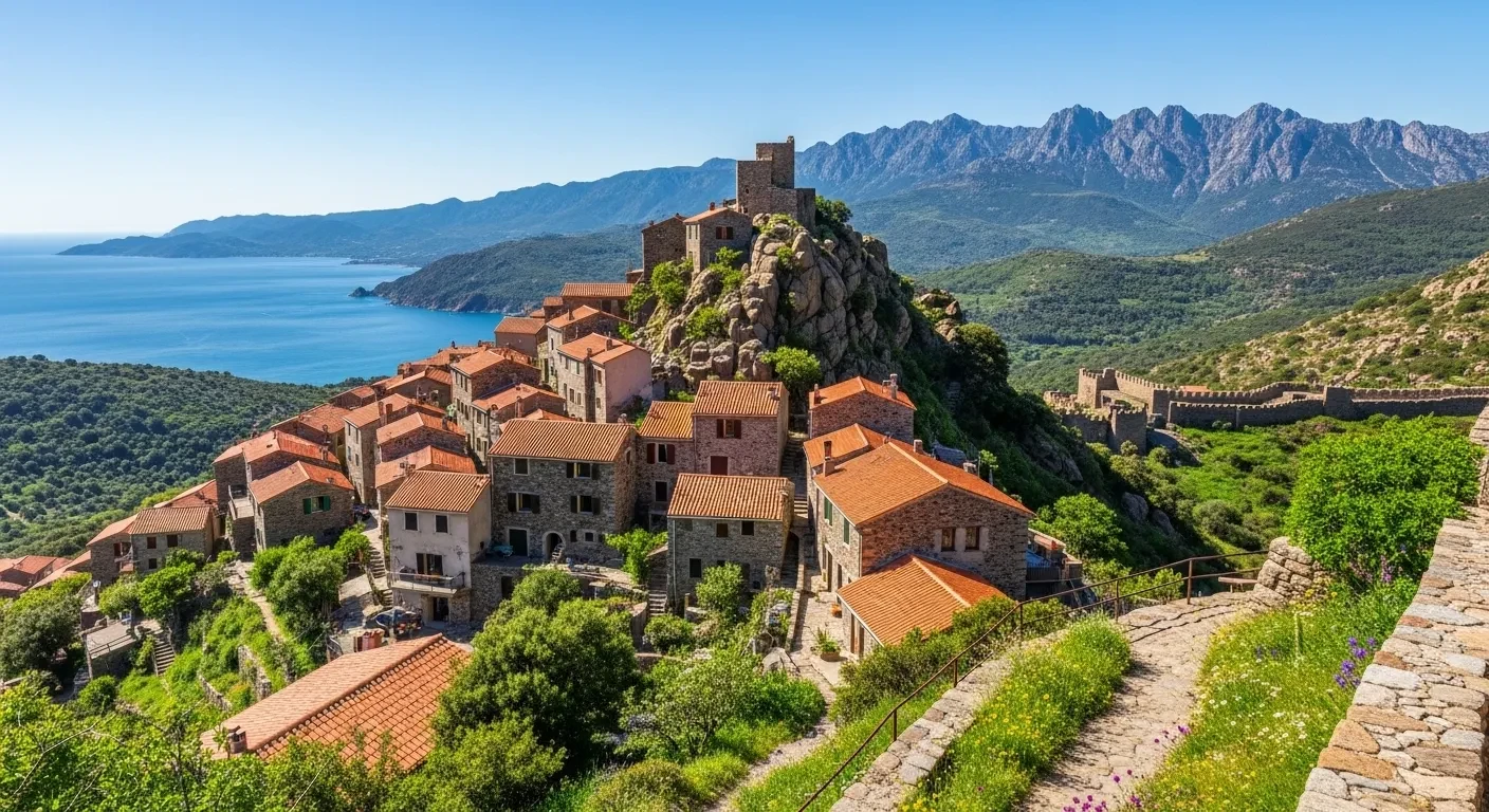 Ce village corse à 25 min d’Ajaccio domine mer et montagnes comme nulle part